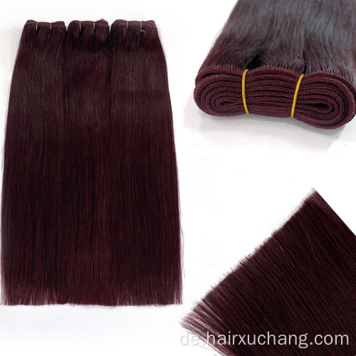 Großhandel Farbe hervorgehobene rote Erweiterung Haarscheuchen 100% Remy Hair Extension Rohindische billige menschliche Haarbündel Anbieter Anbieter